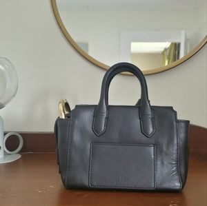 J. Crew Harper Mini Satchel in Black Leather